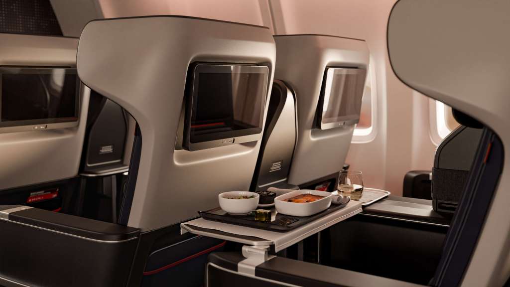 Delta Air Lines first-class meal time