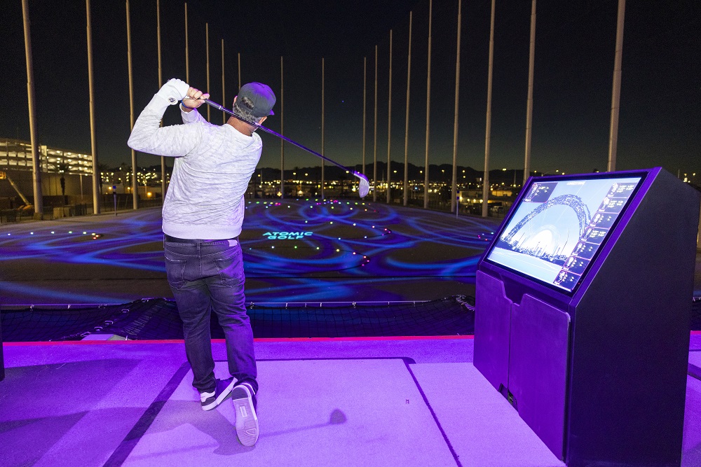 Atomic Golf at night