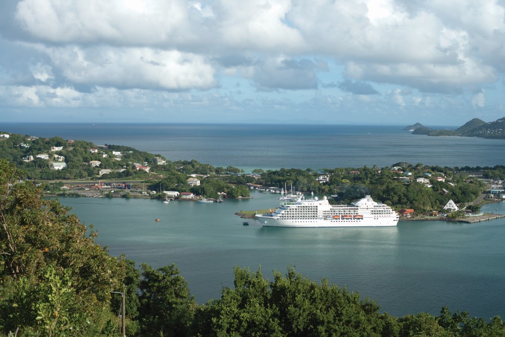 regent seven seas navigator luxury cruise ship in st. lucia