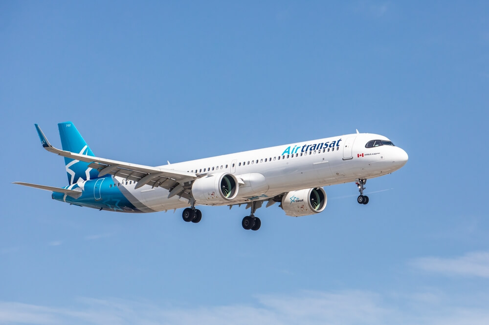 Air Transat plane flying