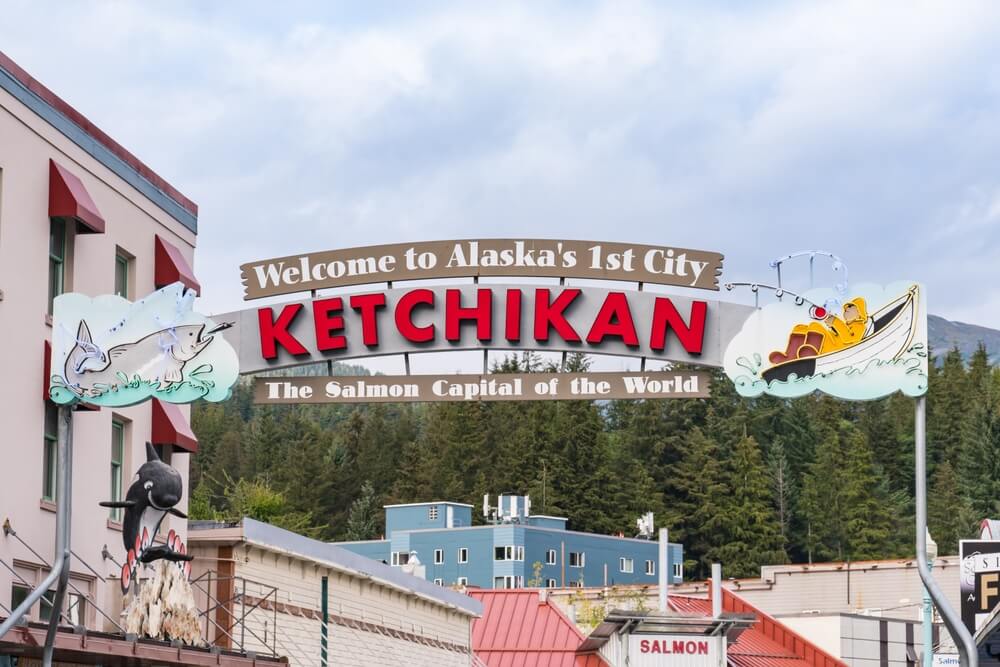 Ketchikan, Alaska town sign