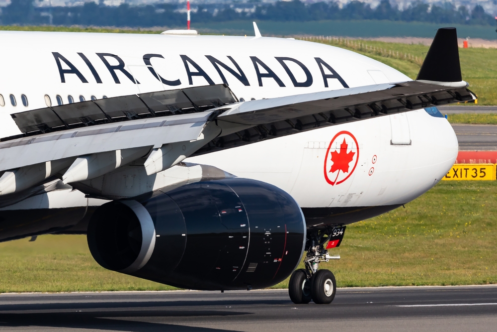 Air Canada plane on runway