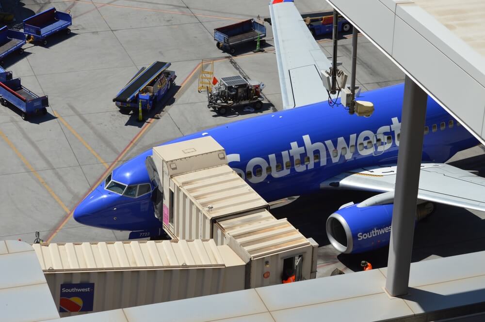 Southwest Airlines plane boarding